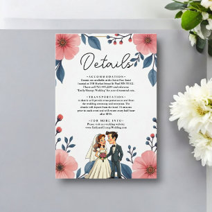 Elegante Blumenbräune Groom Chic Hochzeit Begleitkarte