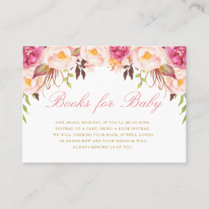 elegante Blumenbücher für Babykarten Visitenkarte