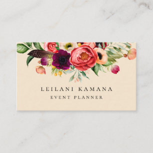 Elegante Blumenchampagne Visitenkarte