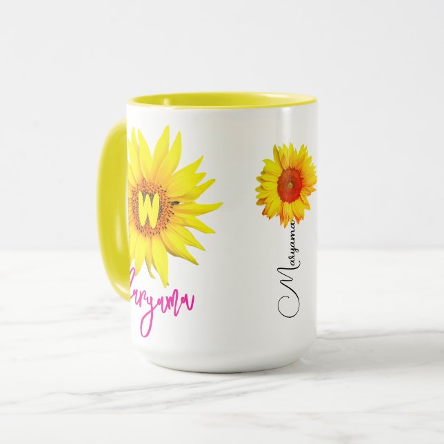 Elegante Blumencoffee Tasse (ihr Name) (Vorderseite Links)