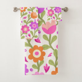 Elegante Blumendesigns - schön und individuell anp Badhandtuch Set