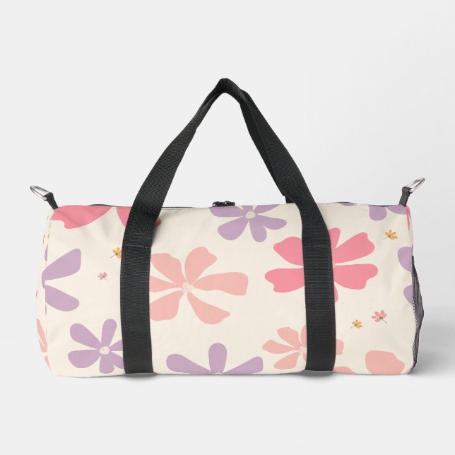 Elegante Blumendruckerei Botanische Kunst für die  Duffle Bag (Vorderseite)