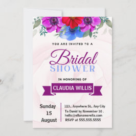 elegante Blumendusche Einladung