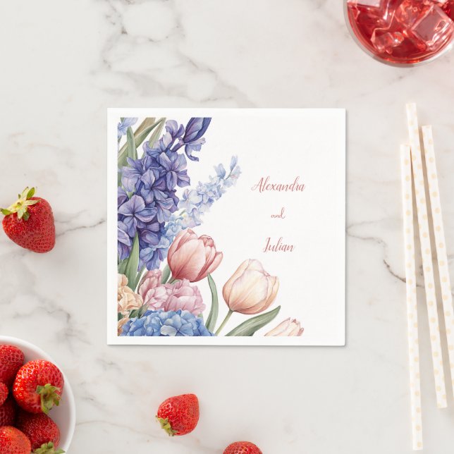 Elegante Blumeneleganz-Tischserviette Serviette (Beispiel)