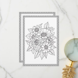 Elegante Blumenfarbe Ihre eigene Grußkarte Dankeskarte