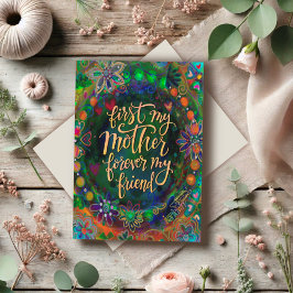 Elegante Blumenfreunde Zitat Grün Karte