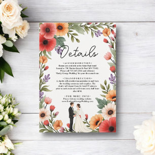 Elegante Blumengarten Braut & Groom Sommerhochzeit Begleitkarte