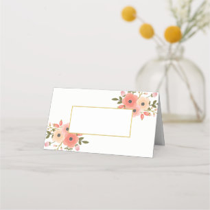 Elegante, blumengedeckte Hochzeiten Platzkarte