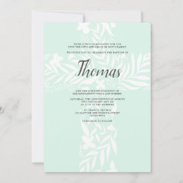 Elegante, blumengeschmückte christliche Kreuzminzg Einladung