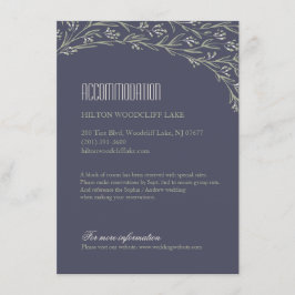 Elegante, blumengeschmückte Hochzeitsunterkünfte Begleitkarte