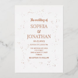 Elegante blumengeschmückte Rose Folieneinladung