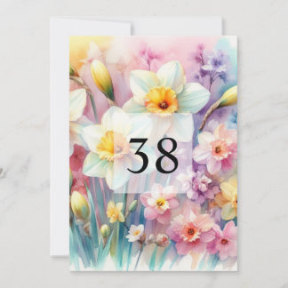 Elegante Blumengrün Aquarell Geburtstagsparty Einladung