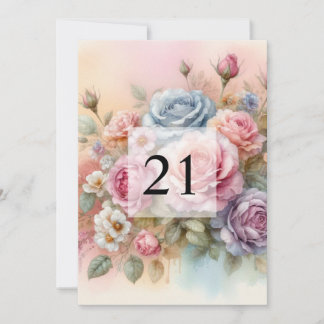 Elegante Blumengrün Aquarell Geburtstagsparty Einladung