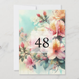 Elegante Blumengrün Aquarell Geburtstagsparty Einladung