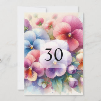 Elegante Blumengrün Aquarell Geburtstagsparty Einladung