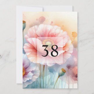 Elegante Blumengrün Aquarell Geburtstagsparty Einladung