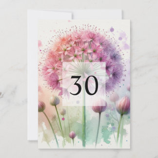 Elegante Blumengrün Aquarell Geburtstagsparty Einladung