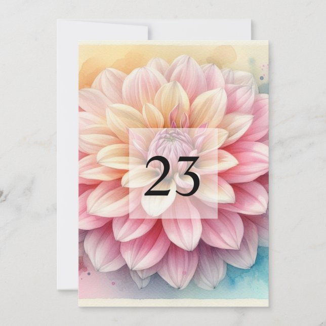 Elegante Blumengrün Aquarell Geburtstagsparty Einladung (Vorderseite)