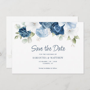 Elegante Blumengrün Hochzeit Save The Date