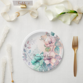 Elegante Blumengrün Papayes Teller
