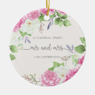 Elegante Blumenherr-u. Frau-Wedding   Keramik Ornament