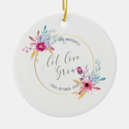 Elegante Blumenherr-u. Frau-Wedding | Keramik Ornament