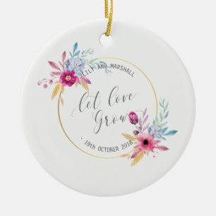 Elegante Blumenherr-u. Frau-Wedding   Keramik Ornament