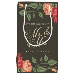 Elegante Blumenherr-u. Frau-Wedding   Kleine Geschenktüte