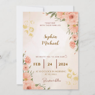 Elegante Blumenhochzeit | Anpassbare T Einladung