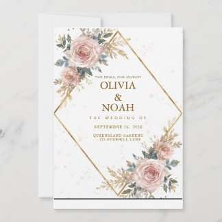 Elegante Blumenhochzeit | Aquarell Einladung