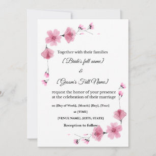 Elegante Blumenhochzeit - bearbeitbare Vorlage