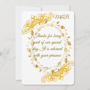 Elegante Blumenhochzeit Danke-Card-Set Dankeskarte