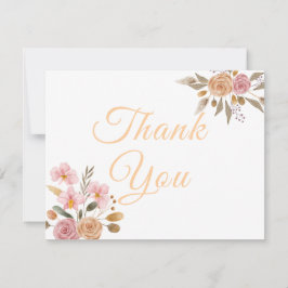 Elegante Blumenhochzeit Dankeskarte