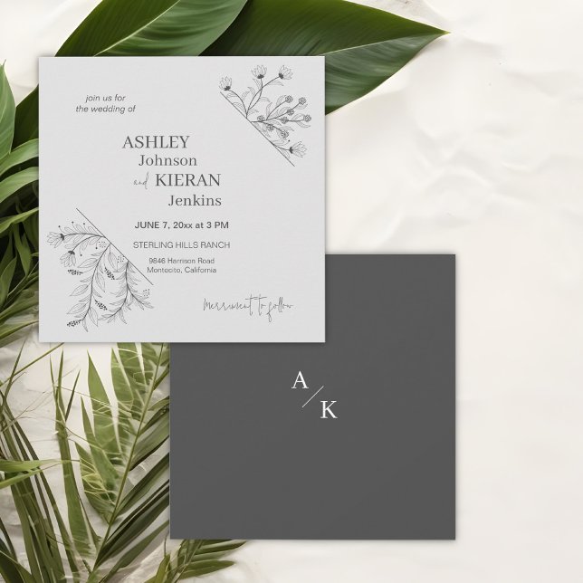 Elegante Blumenhochzeit Einladung (Von Creator hochgeladen)