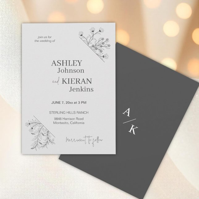 Elegante Blumenhochzeit Einladung (Von Creator hochgeladen)