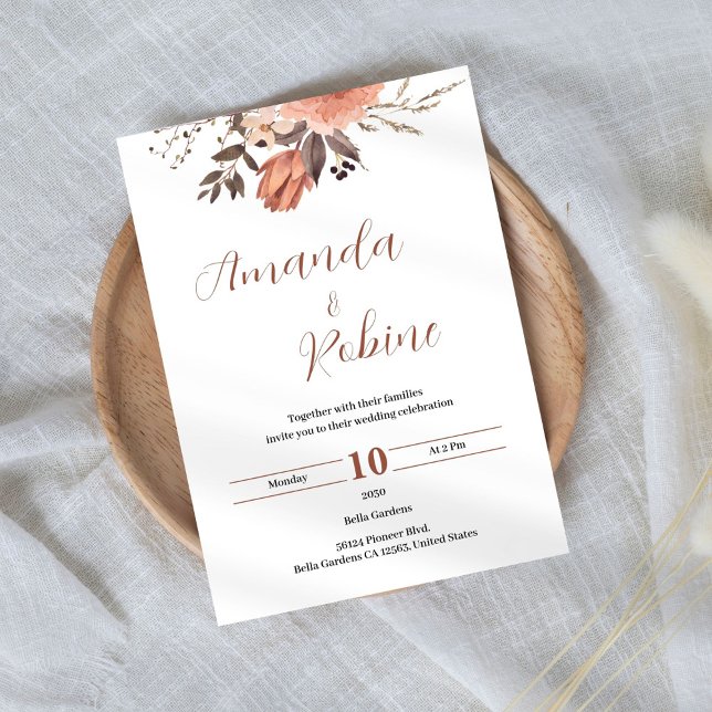 Elegante Blumenhochzeit Einladung (Von Creator hochgeladen)