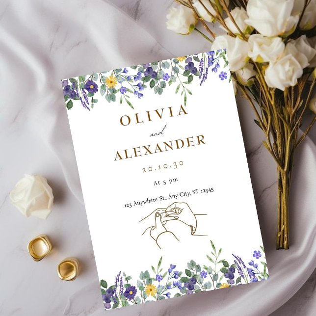 Elegante Blumenhochzeit Einladung (Von Creator hochgeladen)