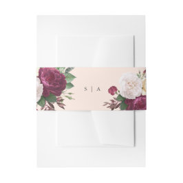 Elegante Blumenhochzeit Einladungsbanderole