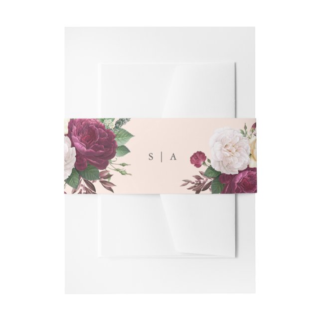 Elegante Blumenhochzeit Einladungsbanderole (Vorderseite Beispiel)