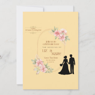 Elegante Blumenhochzeit Feiertagskarte