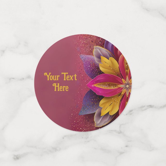 Elegante Blumenhochzeit Konfetti (Klein Vorderseite)