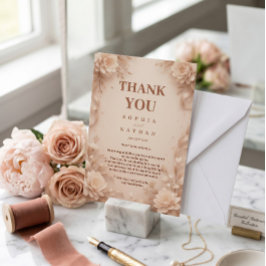 Elegante Blumenhochzeit mit Dankeschön-Karte indiv Dankeskarte