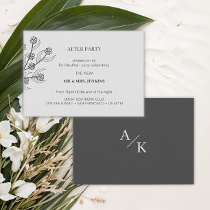 Elegante Blumenhochzeit nach dem Party Begleitkarte