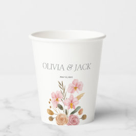 Elegante Blumenhochzeit Pappbecher