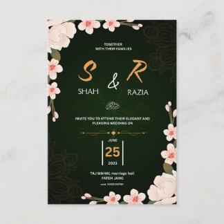 Elegante Blumenhochzeit | Personalisierbar RSVP Karte