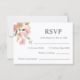 Elegante Blumenhochzeit RSVP Karte