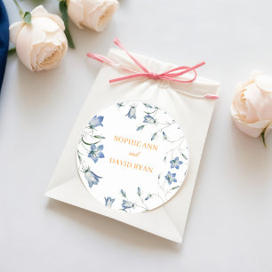 Elegante Blumenhochzeit Runder Aufkleber