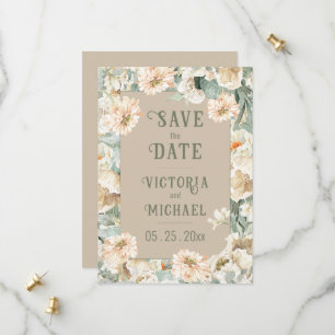 Elegante Blumenhochzeit Save The Date