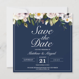 Elegante Blumenhochzeit Save The Date