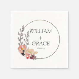 Elegante Blumenhochzeit Serviette